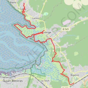 Trace GPS Tour du bassin d'Arcachon à pied jour 4, itinéraire, parcours