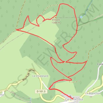 Trace GPS Ascension du Vimont (ou Pic Pelé) - La Chamba, itinéraire, parcours
