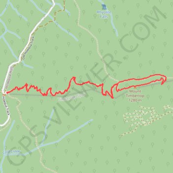 Trace GPS Mount Timbertop, itinéraire, parcours