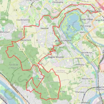 Trace GPS Hautil - Côteaux de l'Oise, itinéraire, parcours