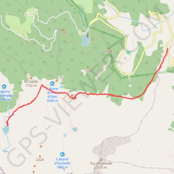 Trace GPS Etang d'Ayes depuis le col de la Core, itinéraire, parcours
