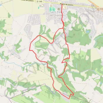 Trace GPS Saint Pierre de Chandieu, itinéraire, parcours