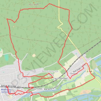 Trace GPS Boucle à partir de Montigny-sur-Loing, itinéraire, parcours