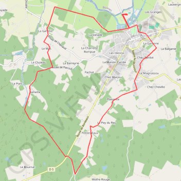 Trace GPS Saint-Aulaye, itinéraire, parcours