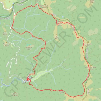 Trace GPS Artikuxa depuis la cabane forestière Oiartzun, itinéraire, parcours