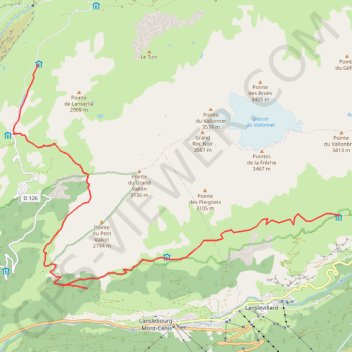 Trace GPS Le Balcon de la Vanoise - Plan du Lac - Vallonbrun, itinéraire, parcours