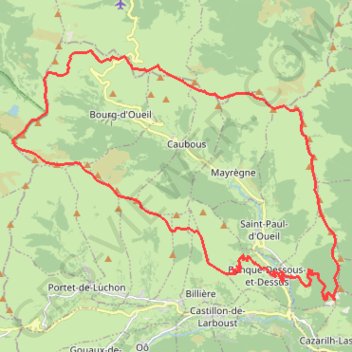 Trace GPS Tour de la vallée d'Oueil depuis Benqué, itinéraire, parcours