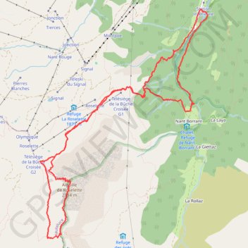 Trace GPS Aiguille de Roselette, itinéraire, parcours