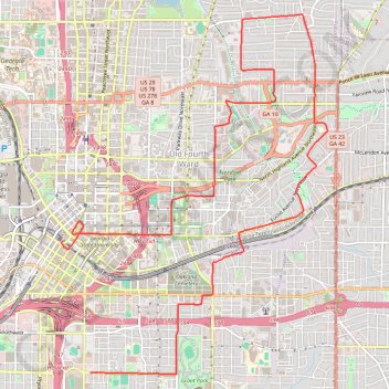 Trace GPS The Atlanta Donut Ride, itinéraire, parcours