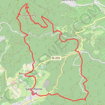 Trace GPS Saint-Pierre-Bois, Ungersberg, itinéraire, parcours