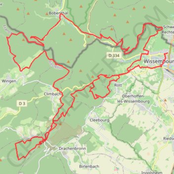 Trace GPS Wissembourg, itinéraire, parcours