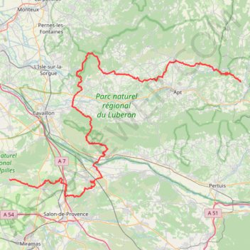 Trace GPS GR 6 : De Aureille (Bouches-du-Rhône) à Viens (Vaucluse), itinéraire, parcours