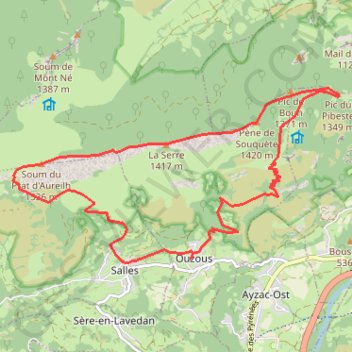Trace GPS Soum du Prat du Rey, itinéraire, parcours