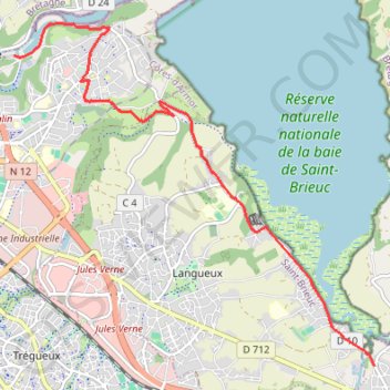 Trace GPS St-Brieuc / Yffiniac, itinéraire, parcours