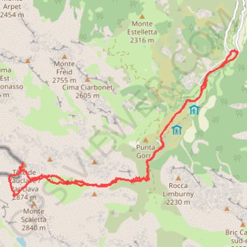 Trace GPS Monte Vanclava, itinéraire, parcours