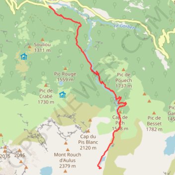 Trace GPS Cascade d'Ars - Cabane de la Hille, itinéraire, parcours