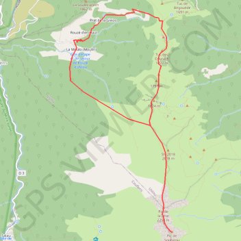 Trace GPS Pic de la Tèse - pic Soubirou depuis Rouzé-d'en-Bas, itinéraire, parcours