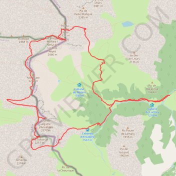 Trace GPS Grand tour du cirque d'Ansabère, itinéraire, parcours