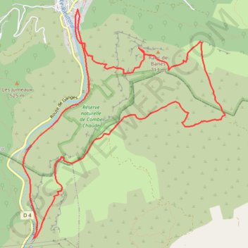 Trace GPS Ranc de Banes - Sumène, itinéraire, parcours