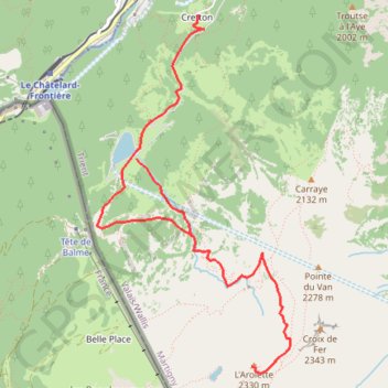Trace GPS L'Arolette, itinéraire, parcours