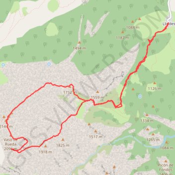 Trace GPS Peña Rueda, itinéraire, parcours
