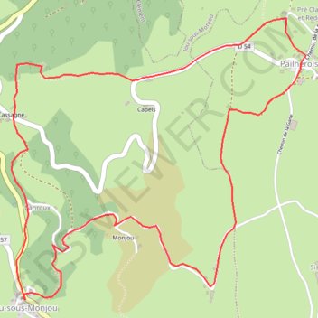 Trace GPS La Butte de Monjou - Jou-sous-Monjou, itinéraire, parcours