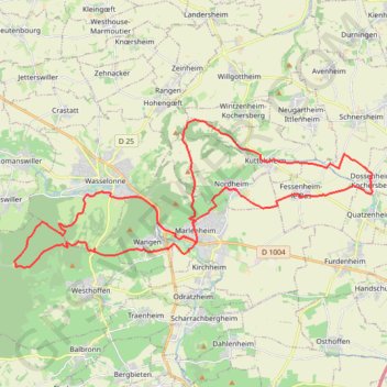 Trace GPS Randonnée Dossenheim, itinéraire, parcours