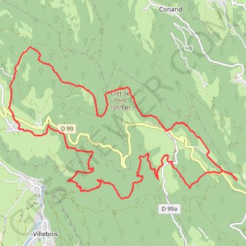 Trace GPS Col de Portes (01) 21Km, itinéraire, parcours