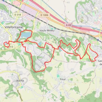 Trace GPS Villefontaine - Circuit des 5 étangs, itinéraire, parcours