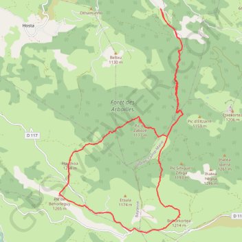 Trace GPS Tour des arbailles - zaboze - hauskoa - beorlegi - bohokortia, itinéraire, parcours
