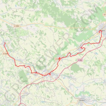 Trace GPS Villemur sur Tarn Gaillac, itinéraire, parcours