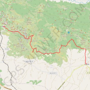 Trace GPS Traversée Riglos - Loarre, itinéraire, parcours