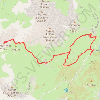 Trace GPS Mont Froid - Lanslebourg-Mont-Cenis, itinéraire, parcours