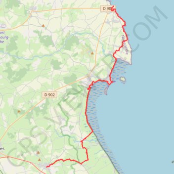 Trace GPS Le chemin aux Anglais - Barfleur à Montebourg, itinéraire, parcours