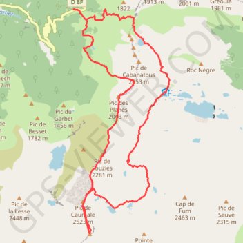Trace GPS Pic Rouge de Bassiès, itinéraire, parcours