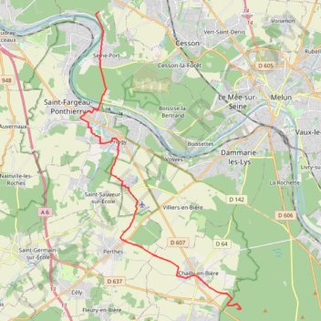 Trace GPS Forêt de Rougeau - Forêt de Fontainebleau - par Orgenoy, itinéraire, parcours