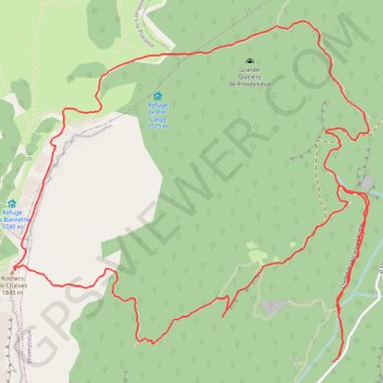 Trace GPS Rochers de Chalves en Boucle depuis Pomarey (Chartreuse), itinéraire, parcours
