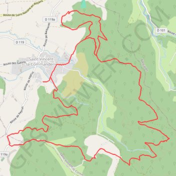 Trace GPS Trail de Saint-Vincent la Commanderie, itinéraire, parcours