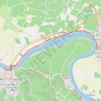Trace GPS Sur les rives de la dordogne, itinéraire, parcours