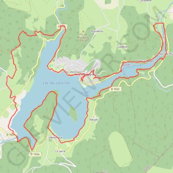 Trace GPS Tour du lac de Louazas - Rieu Montagné, itinéraire, parcours