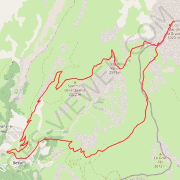 Trace GPS Pic du Mas de la Grave via la Quarlie, la Tête du Vallon, itinéraire, parcours