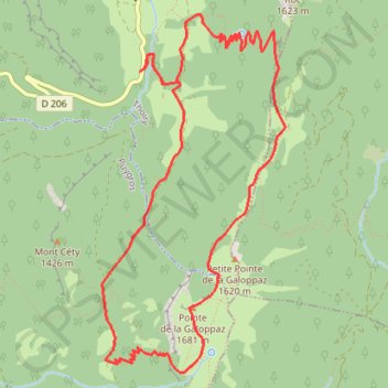 Trace GPS BAUGES - Pointe de Galoppaz, itinéraire, parcours