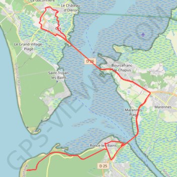 Trace GPS Pointe espagnole depuis le Château d'Oléron, itinéraire, parcours