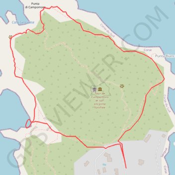 Trace GPS Tour de Campomoro - circuit littoral, itinéraire, parcours