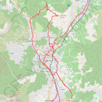 Trace GPS La Castille, itinéraire, parcours