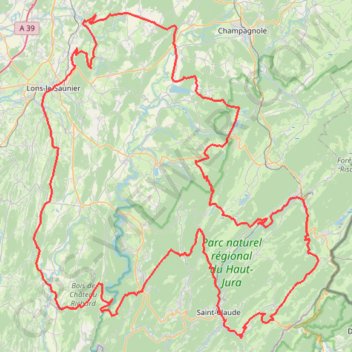 Trace GPS Tour du Jura à vélo sportif - Lons-le-Saunier, itinéraire, parcours