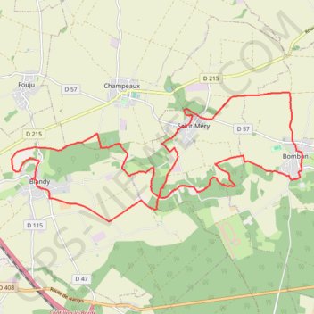 Trace GPS Blandy les Tours, itinéraire, parcours