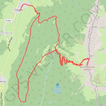 Trace GPS Dents d'Arclusaz, itinéraire, parcours