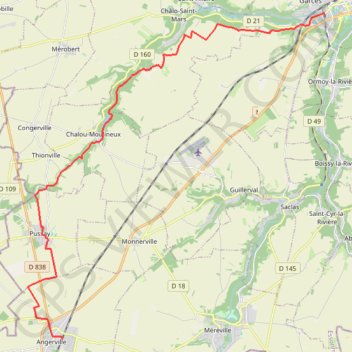 Trace GPS Angerville - Etampes, itinéraire, parcours