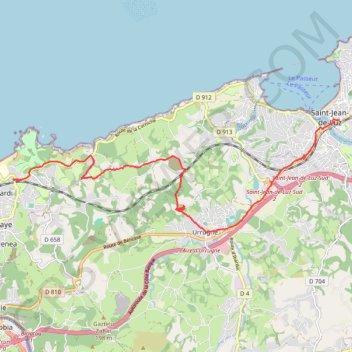 Trace GPS Saint-Jean-de-Luz, Ciboure, Urrugne, Hendaye, itinéraire, parcours